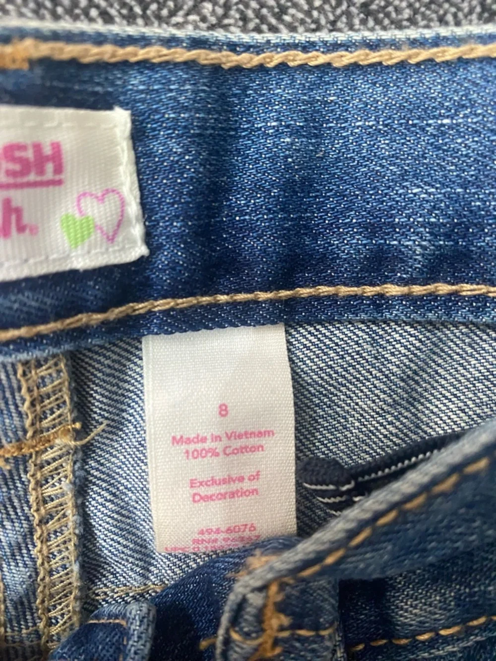 NWT OshKosh B'gosh Girls Butterfly Embroidered Denim Capris Bow Pockets Y2K SZ 8